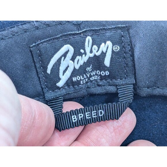 Bailey of Hollywood CURTIS Large 60 cm Navy Blue LiteFelt fedora made in USA, - Picture 8 of 10